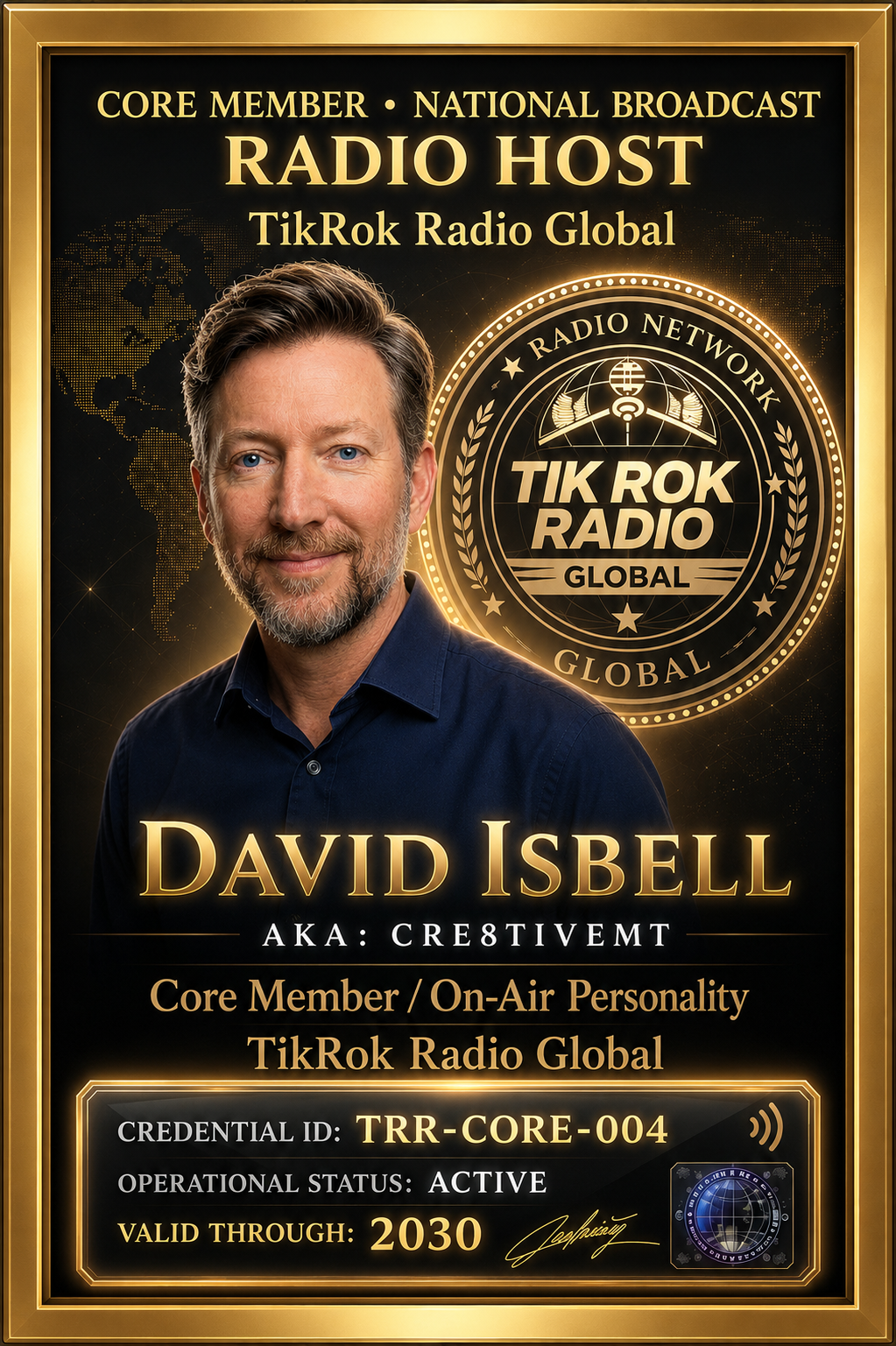 David Isbell AKA Cre8tivEMT — Core Member National Broadcast Radio Host, TikRok Radio Global