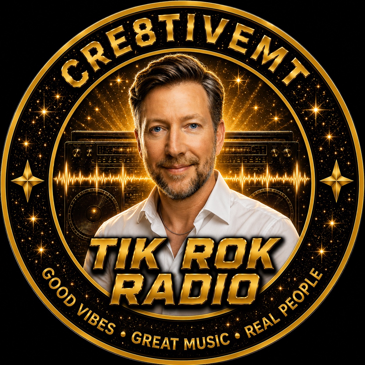 Cre8tivEMT TikRok Radio circular host badge